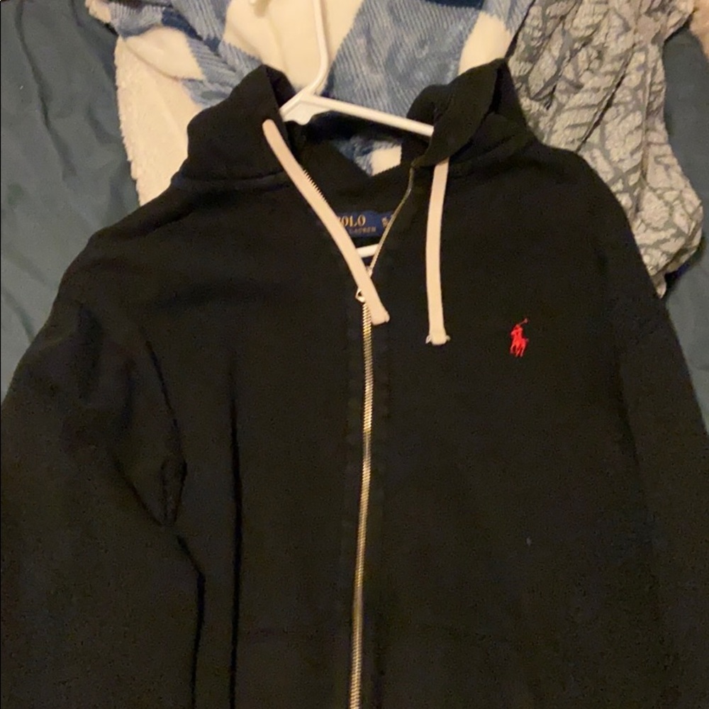 black and red polo jacket